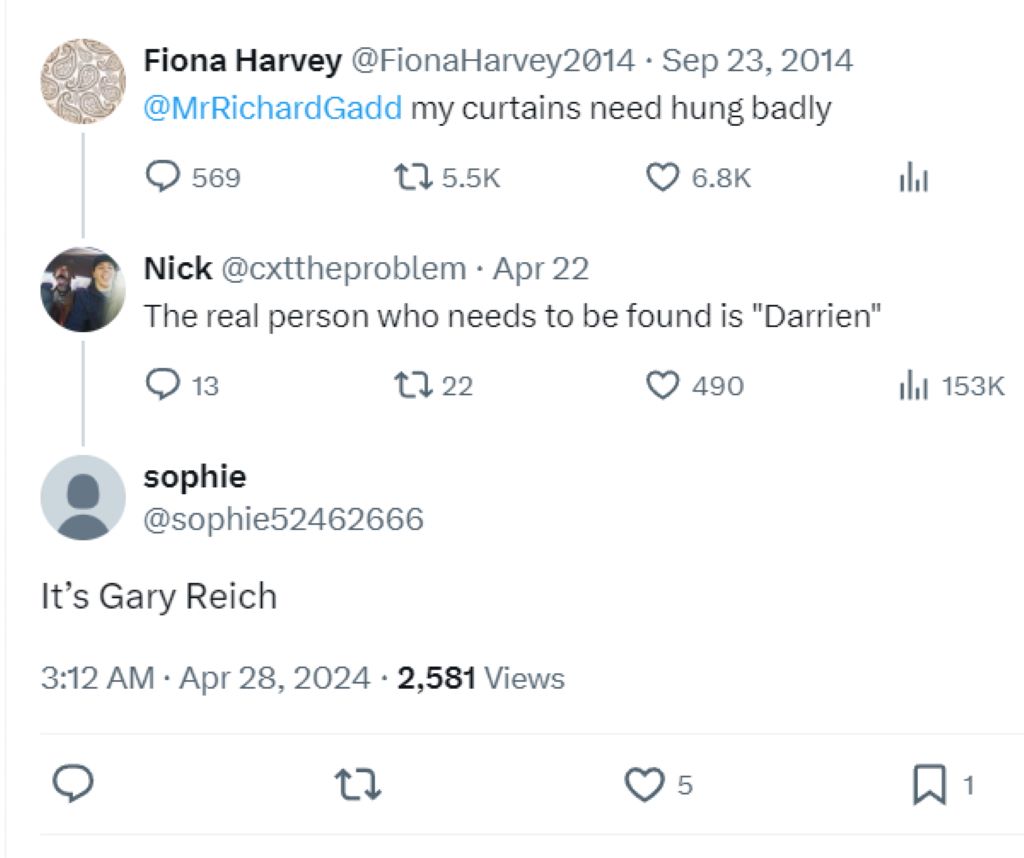 Tweets with comments about Gary Reich