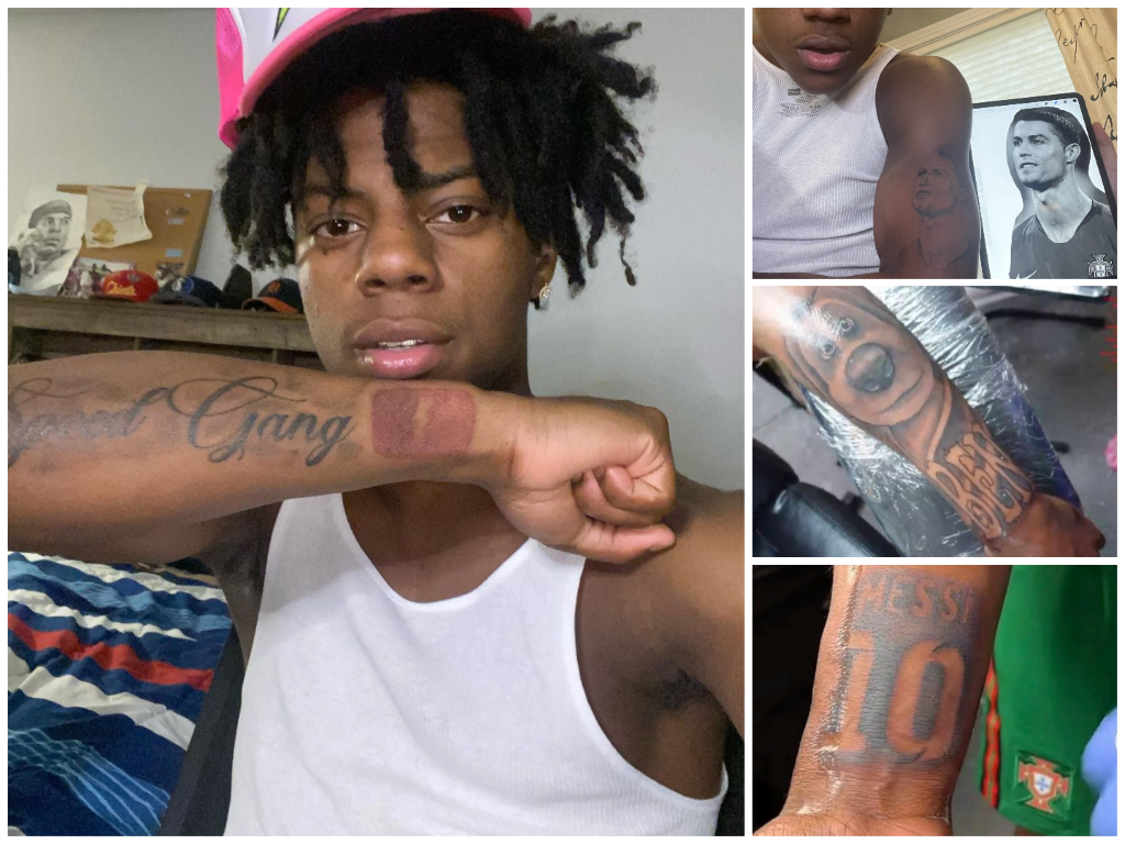 An image collage featuring IShowSpees's tattoos.